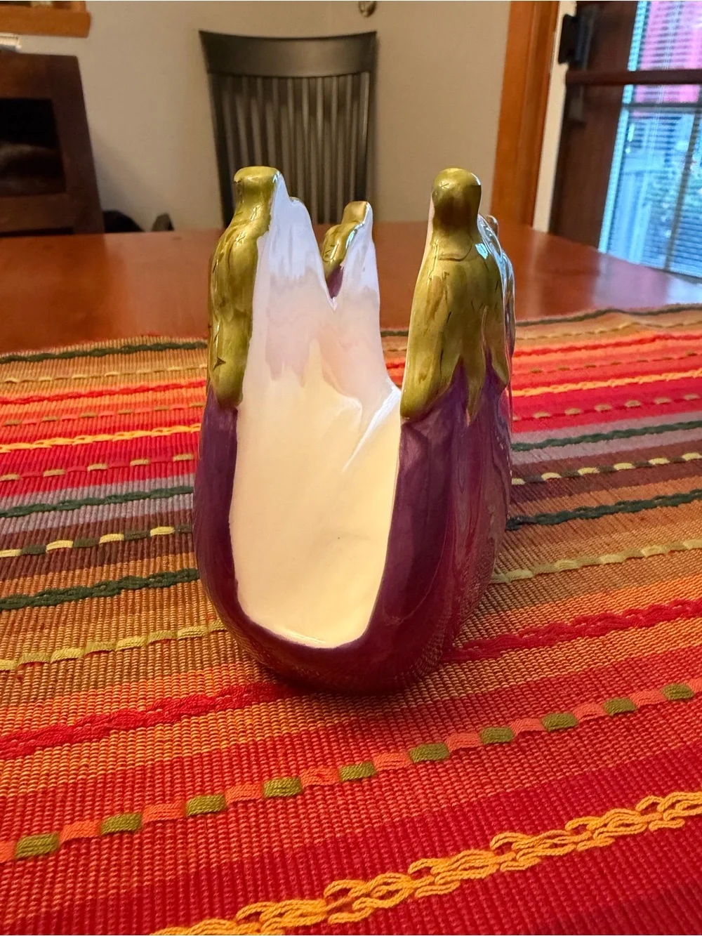 Purple Ceramic Eggplant napkin holder